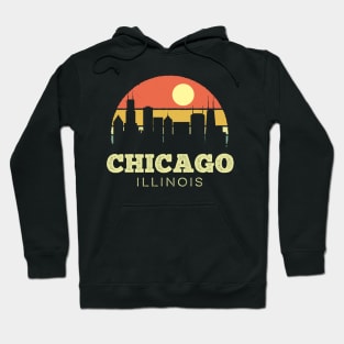 Chicago Illinois Vintage Sunset Hoodie